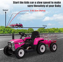 12V Kids Electric Ride On Tractor with Trailer, Battery Powered Toy Car with Remote Control Magic Cars 8