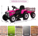 12V Kids Electric Ride On Tractor with Trailer, Battery Powered Toy Car with Remote Control Magic Cars 9