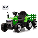 12V Kids Electric Ride-On Tractor with Trailer Battery Powered Car Toy and Remote Control Magic Cars 14