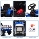 12V Kids Electric Ride-On Tractor with Trailer Battery Powered Car Toy and Remote Control Magic Cars 29
