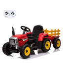 12V Kids Electric Ride-On Tractor with Trailer Battery Powered Car Toy and Remote Control Magic Cars 7