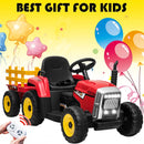 12V Kids Electric Ride-On Tractor with Trailer Battery-Powered Vehicle Toy Magic Cars 1