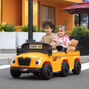 12V Kids Electric School Bus with Remote Control, 2 Seats and LED Lights, Orange Magic Cars 0