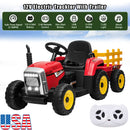 12V Battery-Powered Kids Electric Ride-On Tractor with Trailer and Remote Control Magic Cars 0