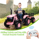 12V Kids Electric Ride-On Tractor with Trailer and Remote Control Toy Car for Toddlers Magic Cars 2