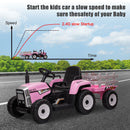 12V Electric Kids Tractor with Trailer Toddler Ride-On Car and Remote Control Magic Cars 4