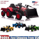 12V Kids Electric 3-in-1 Ride-On Vehicle Tractor Car with Trailer Toy Magic Cars 1