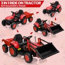 12V Kids Electric 3-in-1 Ride-On Vehicle Tractor Car with Trailer Toy Magic Cars 4