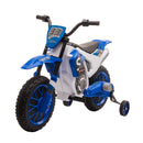 12V Battery-Powered Kids Blue Dirt and Street Motorcycle with Training Wheels Magic Cars 2