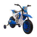 12V Battery-Powered Kids Blue Dirt and Street Motorcycle with Training Wheels Magic Cars Variant 0