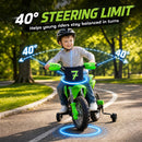 12V Electric Green Dirt Bike for Kids with Training Wheels Magic Cars 6