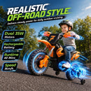 Electric 12V Orange Dirt Bike for Kids with Training Wheels Magic Cars 4