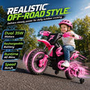 Pink Electric Dirt Bike for Kids with 12V Power and Training Wheels Magic Cars 4