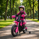 Pink Electric Dirt Bike for Kids with 12V Power and Training Wheels Magic Cars Variant 0