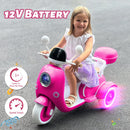 12V Electric 3-Wheel Kids Motorcycle Tricycle Scooter Toy with LED Lights for Girls Magic Cars 1