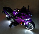 12V Purple Kids Ride-On Motorcycle Toy with Training Wheels 1.8-3.2mph for Ages 3-6 Magic Cars 7