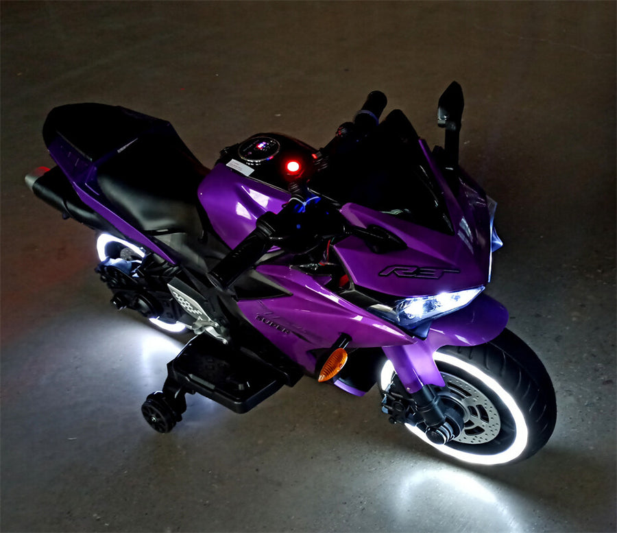 12V Kids Motorcycle Ride On Toy w/ Training Wheels 1.8~3.2mph for