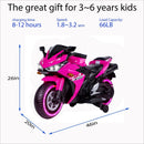 12V Kids Ride-On Motorcycle Toy with Training Wheels and 12V7Ah Battery for Ages 3-6 Years Magic Cars 1