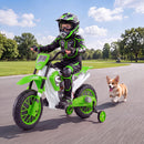 12V Children's Motorcycle with Training Wheels, Spring Suspension, Dual Motors, and Gentle Start Magic Cars 2