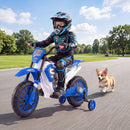 12V Children's Motorcycle with Training Wheels, Spring Suspension, Dual Motors, and Soft Start Magic Cars 2