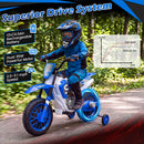 12V Children's Motorcycle with Training Wheels, Spring Suspension, Dual Motors, and Soft Start Magic Cars 4