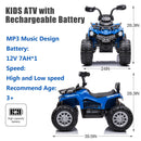 12V Electric Kids Ride-On ATV 4-Wheeler Quad with 2 Speeds, MP3 Player, and Headlights - Blue Magic Cars 8