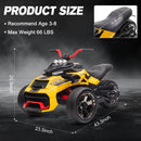 12V Kids Ride-On 2-Wheeler ATV Motorcycle Toy with LED Lights and Music Magic Cars 2