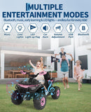 12V Electric Quad Car for Kids with Remote Control, 3 Speeds, Bluetooth, and LED Music Magic Cars 3