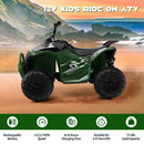 12V Kids Ride-On ATV with Adjustable Speed and Comfortable Seat in Army Green Magic Cars 2