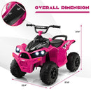 12V Kids Ride-On Pink ATV with Adjustable High/Low Speed and Comfortable Seat Magic Cars 3