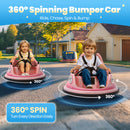 12V Kids Electric Ride-On Bumper Car with 360-Degree Spin, Remote Control, and LED Lights Magic Cars 4
