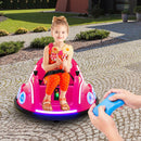 12V Kids Ride-On Bumper Car with Remote Control, Flashing LED Lights, and Music – Pink Magic Cars 3