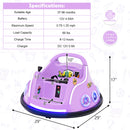 12V Kids Ride-On Bumper Car with Remote Control, Flashing LED Lights, and Music – Purple Magic Cars 2