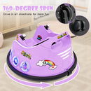 12V Kids Ride-On Bumper Car with Remote Control, Flashing LED Lights, and Music – Purple Magic Cars 8