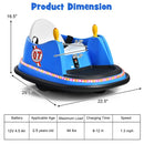 12V Kids Ride-On Bumper Car Toy with Remote Control and Flashing LED Lights for Toddlers - Blue Magic Cars 4