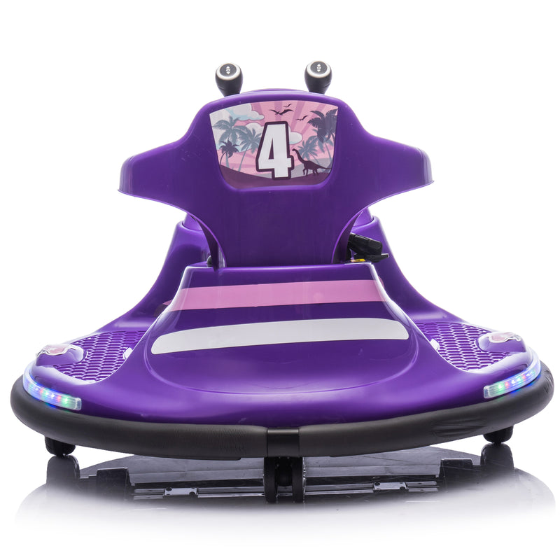 Kids Rotating Ride 12V Kids Ride On Bumper car W/Parents control,Rotate 360 degrees,Two-hande