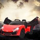 12V Kids Electric Ride-On Car with 2.4G RC, Lights, MP3, and Openable Doors - Red Magic Cars 2