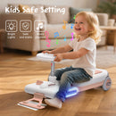 12V Battery-Powered Kids Electric Ride-On Cleaning Go Kart with LED Lights and Music Magic Cars 4