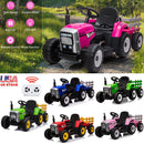 12V Battery-Powered Kids Electric Ride-On Tractor Toy with Trailer and LED Lights Magic Cars 1