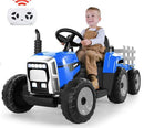 12V Battery-Powered Kids Electric Ride-On Tractor Toy with Trailer and LED Lights Magic Cars 8