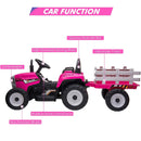 12V Kids Electric Ride-On Tractor with Remote Control and Rechargeable Battery, Includes Trailer Magic Cars 6