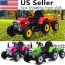 12V Electric Ride-On Tractor with Trailer for Toddlers Featuring Remote Control and LED Lights Magic Cars 1