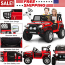12V Red Electric Kids Ride-On Jeep Truck with Remote Control, LED Lights, 2-Seater Magic Cars 0