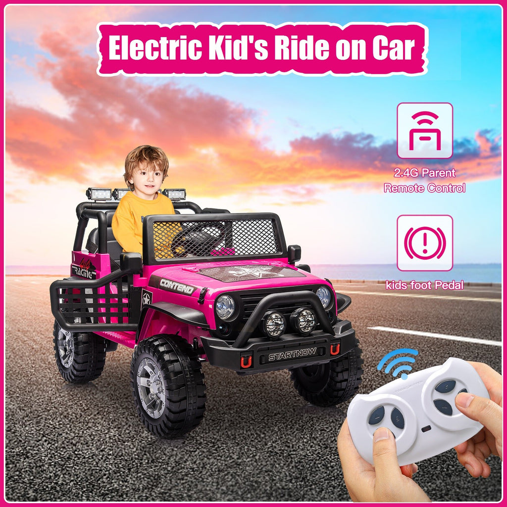 Remote Car Rideon 12V Kids Ride On Car Electric Vehicle Truck 2 Seats Off-Road Jeep ...