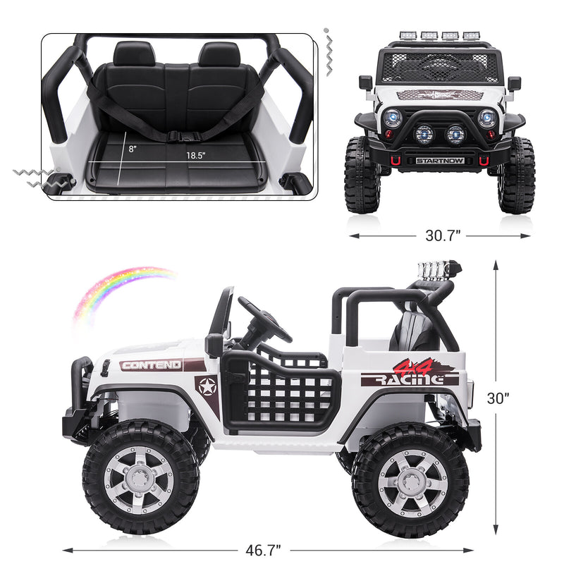 12v Inflatable Electric Ride 12V Kids Ride on Car Jeep Electric Vehicle Truck w/ Remote Control MP3 LED
