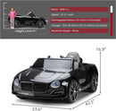12V Kids Electric Ride-On Car Licensed Bentley Style with Remote Control, LED Lights, and MP3 Player Magic Cars 3