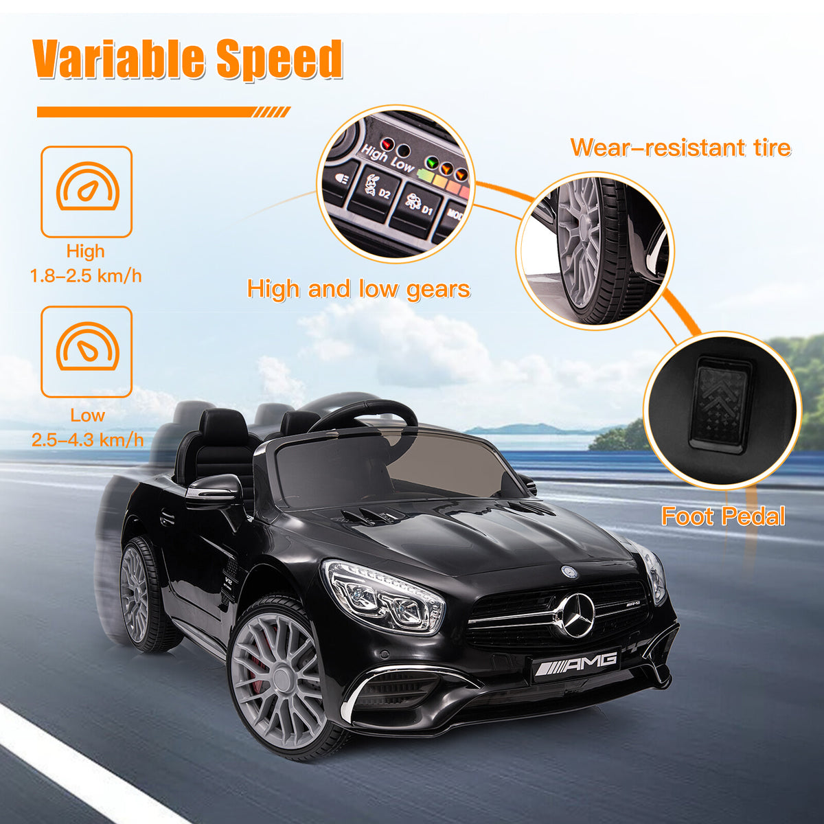 12V Kids Ride On Car Licensed Mercedes-Benz SL65 AMG Electric Kid