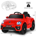 12V Licensed Volkswagen Beetle Kids Ride-On Car with Music and Remote Control Red Magic Cars 1