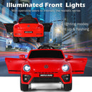 12V Licensed Volkswagen Beetle Kids Ride-On Car with Music and Remote Control Red Magic Cars 4