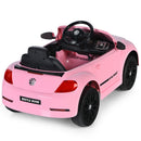 12V Kids Ride-On Volkswagen Beetle Car with Remote Control and Music Pink Magic Cars 9